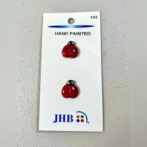 Vintage JHB Hand Painted Lady Bug Buttons